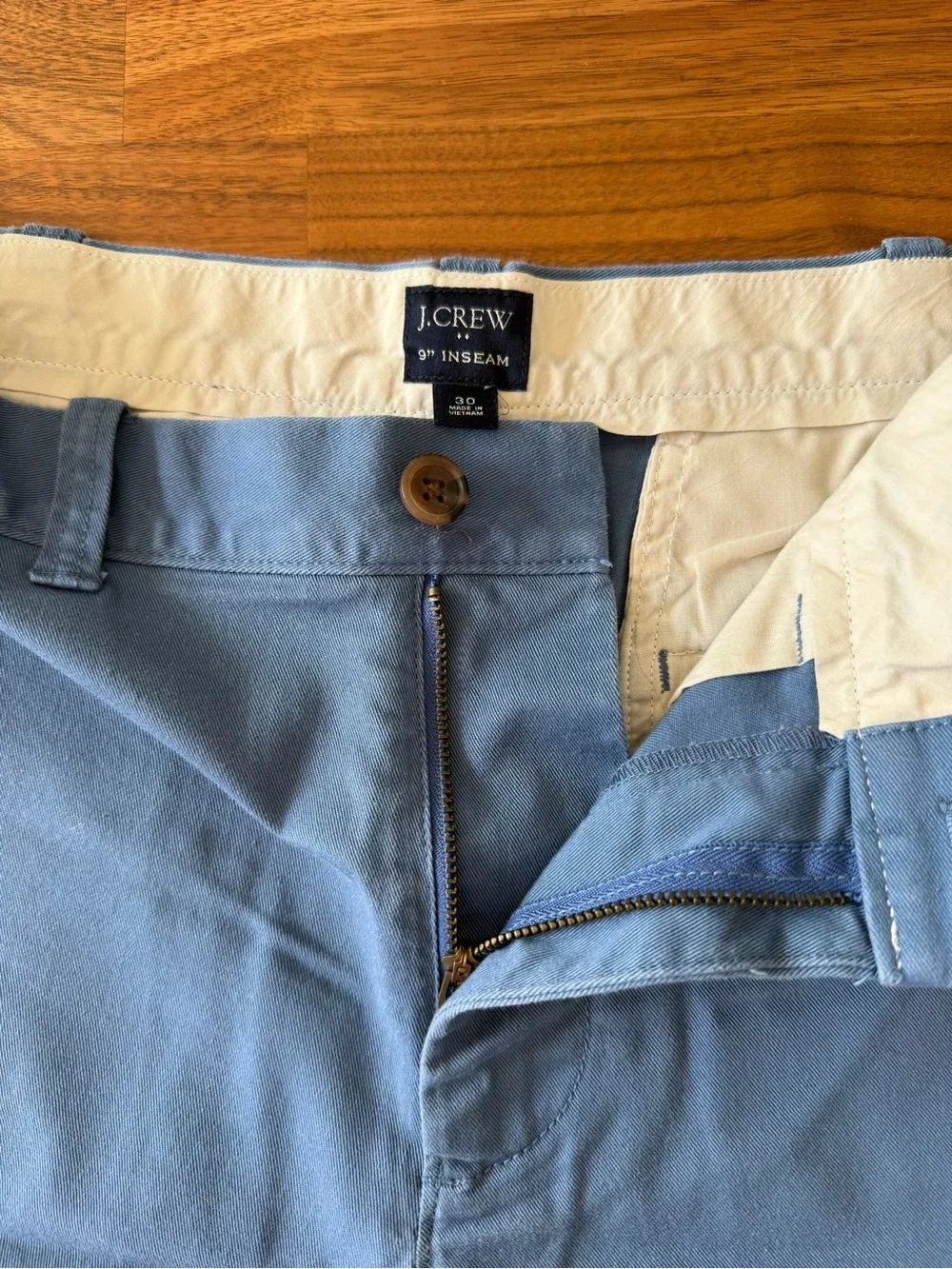 J. Crew Men's Flat Front Chino Shorts in Slate Blue